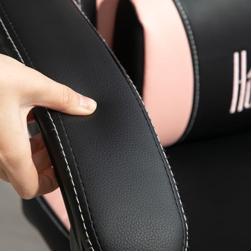 Sedia Gaming Ergonomica con Orecchie da Gatto, Poltrona Gaming Ufficio Reclinabile in Finta Pelle con Poggiapiedi, Poggiatesta e Altezza Regolabile, Supporto Lombare e Cervicale, Nero - Sedia gaming - Immagine 8