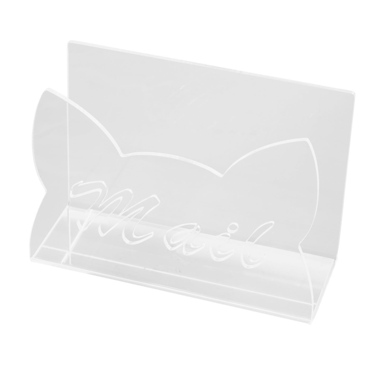 Yhplxyuus Modern Cats Shape Document Sorter Desk Organiser Clear Acrylic Mail Holder for Countertop Supplies Holder Acrylic Mail Cats Shaped Desk Organiser