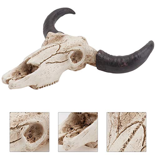 Wakauto Long Horn Cow Skull Wall Plaque Made From Resin Christmas Art Crafts Ornaments,Cow Bull Bison Skull Decor Environmental Friendly And Durable Resin Skull Sculpture Wall Hanging Art #TOP2