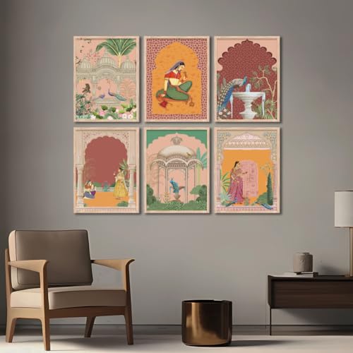 Image of NoWorries Wall decor Paintings for living room - Premium Modern art Wall Poster Paintings for Home Decoration (Pattern-Minimal art) Set of 6 (13x17 inches, ART ATTACK-4)