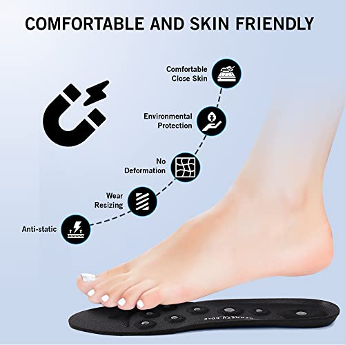 Kenneth Cole New York Magnetic Therapy Foot Insoles - Comfort Shoe Inserts For Acupressure, Massage, And Pain Relief, Black - Cut To Size #TOP1