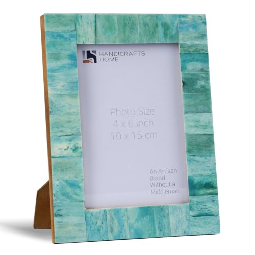 Handicrafts Home Handmade Bone inlay Green Picture Frame Natural Decor, 6x4