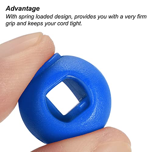 PATIKIL Cord Locks, 100 Pack Ball Spring Toggle Stopper for Drawstring Bag Shoelaces Sky Blue, 17x22mm - Image 4