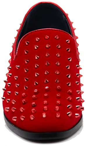 Image of SPK24 Men Vintage Spikes Sparkle Formal Tuxedo Stage Fashion Slip On Loafer Dress Shoes