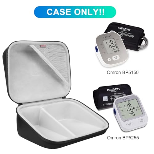 BOVKE Carrying Case Compatible with OMRON Silver BP5255 / OMRON Bronze BP5150 Upper Arm Blood Pressure Monitor with Cuff, Mesh Pocket for Batteries and Charger, Black - Image 3