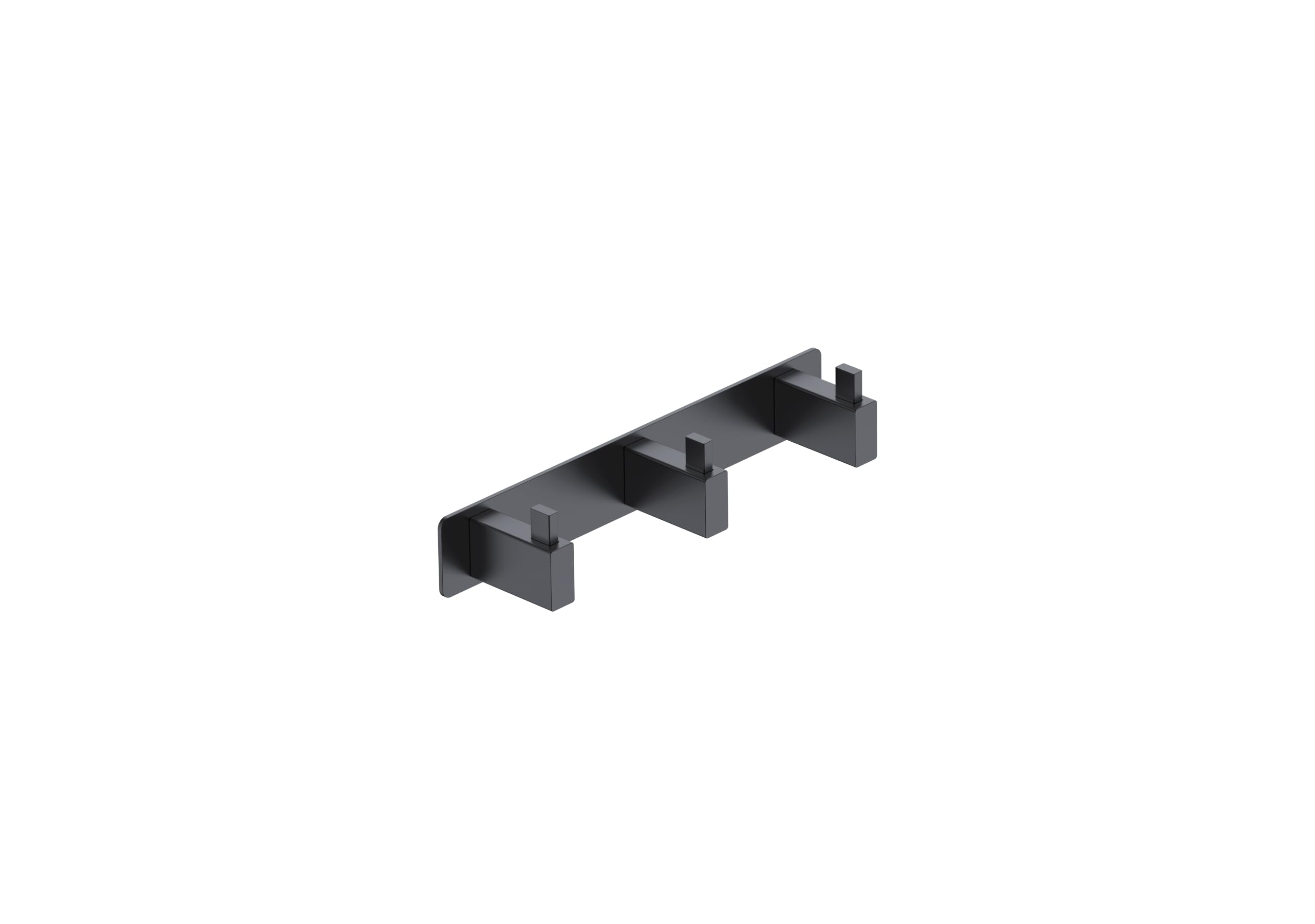IMEX - Percha Triple Baño Adhesiva sin Taladro Negra Mate | Colgador de Toallas para la Ducha | Accesorio de Cuarto de Baño Resistente a Humedad | Doble Sistema de Fijación (Atornillado o Pegado)