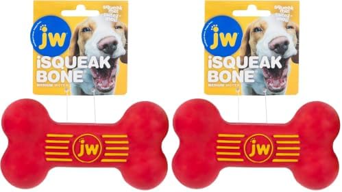 JW iSqueak Durable Rubber Ball, Dog Chew Toy with Squeaker - Medium - 7 cm image 5