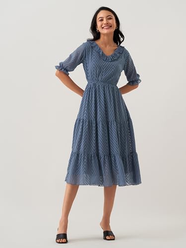 Image of AASK Dress for Women One Piece Kurta Set Tops Knee-Length Fit And Flare Dresses