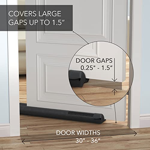Everlasting Comfort BLACK Door Draft Stopper For Bottom Of Door - Quick Install, Soundproofing, 2 Inch Thick Foam Door Sweep For Bottom Of Door, Blocks Cold Air & Noise, Fits 30 Inch-36 Inch W, Under Door Draft Stopper thumb #3