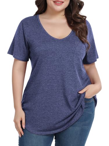 Image of BELAROI Women Plus Size Tops V-Neck Tunics Shirts