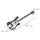Hongzer Gitarreninstrument, schwarz Miniatur Bassgitarre Replikat mit Ständer und Koffer Instrument Modell Ornamente Geschenk