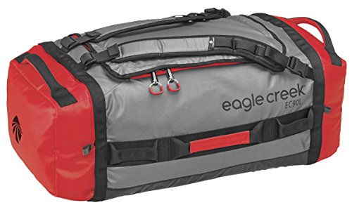 Preisvergleich Produktbild Eagle Creek Wasserabweisender Backpacker Cargo Hauler Duffel ultraleichte Reisetasche mit Rucksacktragegurte, 90 L, cherry / grey