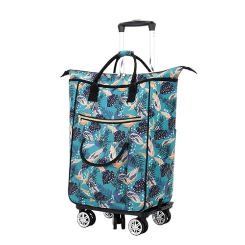GOOPEEG Carro Plegable con Ruedas para Compras Carrito De Compras Plegable con Ruedas Universales Y Asa Ajustable Reforzada