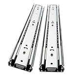 cabinet drawer slides, runnersHeavy Duty Industrial Drawer Slides,3-Section Full Extension Ball Bearing Runners,for Tool Cabinets,Consoles,Kitchen,Iron Cabinet,1 Pair (34in/850mm)(28in/700mm)