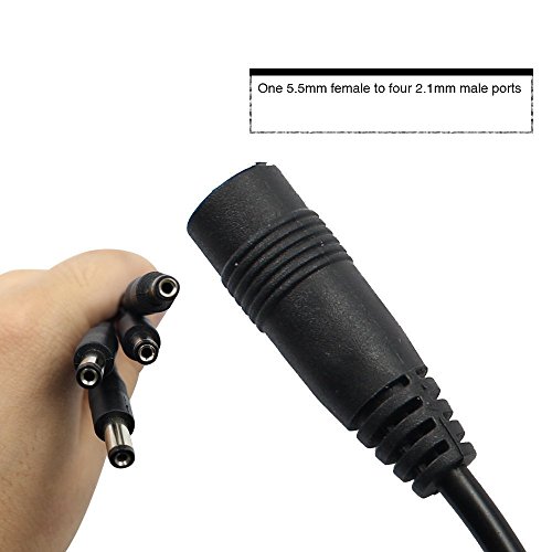 Eweton Security Camera Power Adapter 12V 2.5A 100V-240V Ac To Dc 2.1X5.5Mm W/ 4-Way Power Splitter Cable Fcc Certified Led Power Adapter Transformers-Fits Analog/Ahd Dvr/Camera, Rgb Led, Strip Lights #TOP2