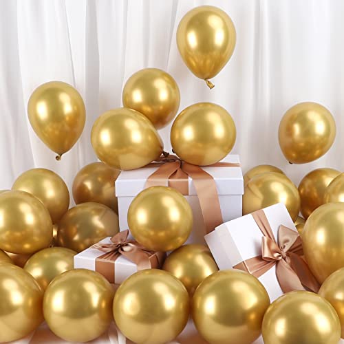 RUBFAC Gold Balloons 120pcs 5 Inch 2026 International Football Game Decor Graduation Birthday Anniversary Wedding Engagement Decorations