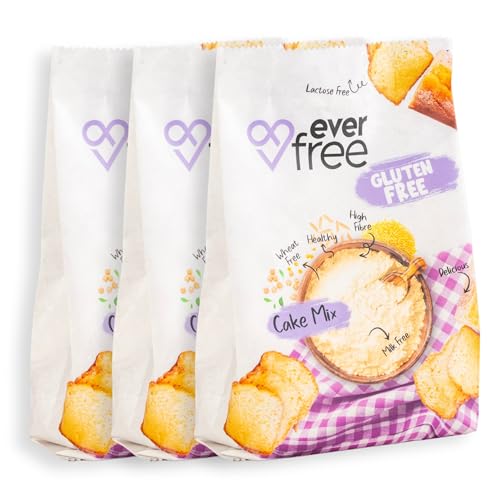 EverFree Gluten-Free Baking Mixes - Pack of 3 | Cookie, Cake, Bread & Pizza Mix | Vegan Friendly, Dairy Free | Premium Baking Essentials (Pack of 3, Cake Mix)
