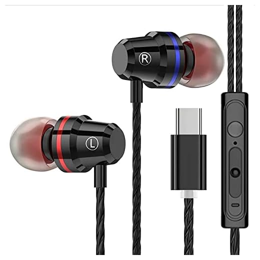 USB C Headphones with Built-in Mic Stereo Sound Earbuds Wired Earphones for Samsung Galaxy S21 Plus S20 FE Oneplus 9 Pro iOS Android