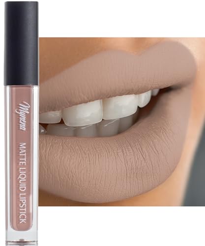 Mynena Soft Beige Nude Matte Liquid Lipstick | Long-Lasting Comfort | Smudge-Proof...