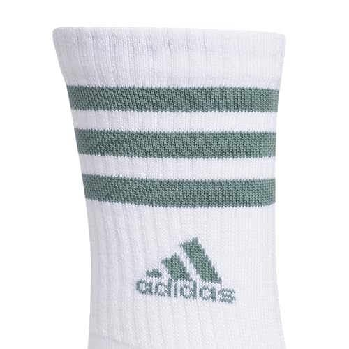 adidas Women's Crew Socks with Arch Compression 3-Pack, Comfortable, Sweat-Wicking, Stylish 3-Stripe3
