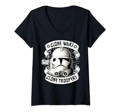 T-shirt Star Wars femme col V Clone Wars en tissu doux avec motif Stormtrooper original