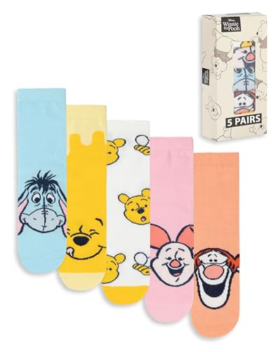 Disney Winnie l'ourson Lot de 5 paires de chaussettes pour femme | Imprimés de personnages :...