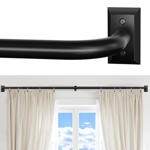ZYRW Black Curtain Rod, Room Darkening Rods for Windows 28