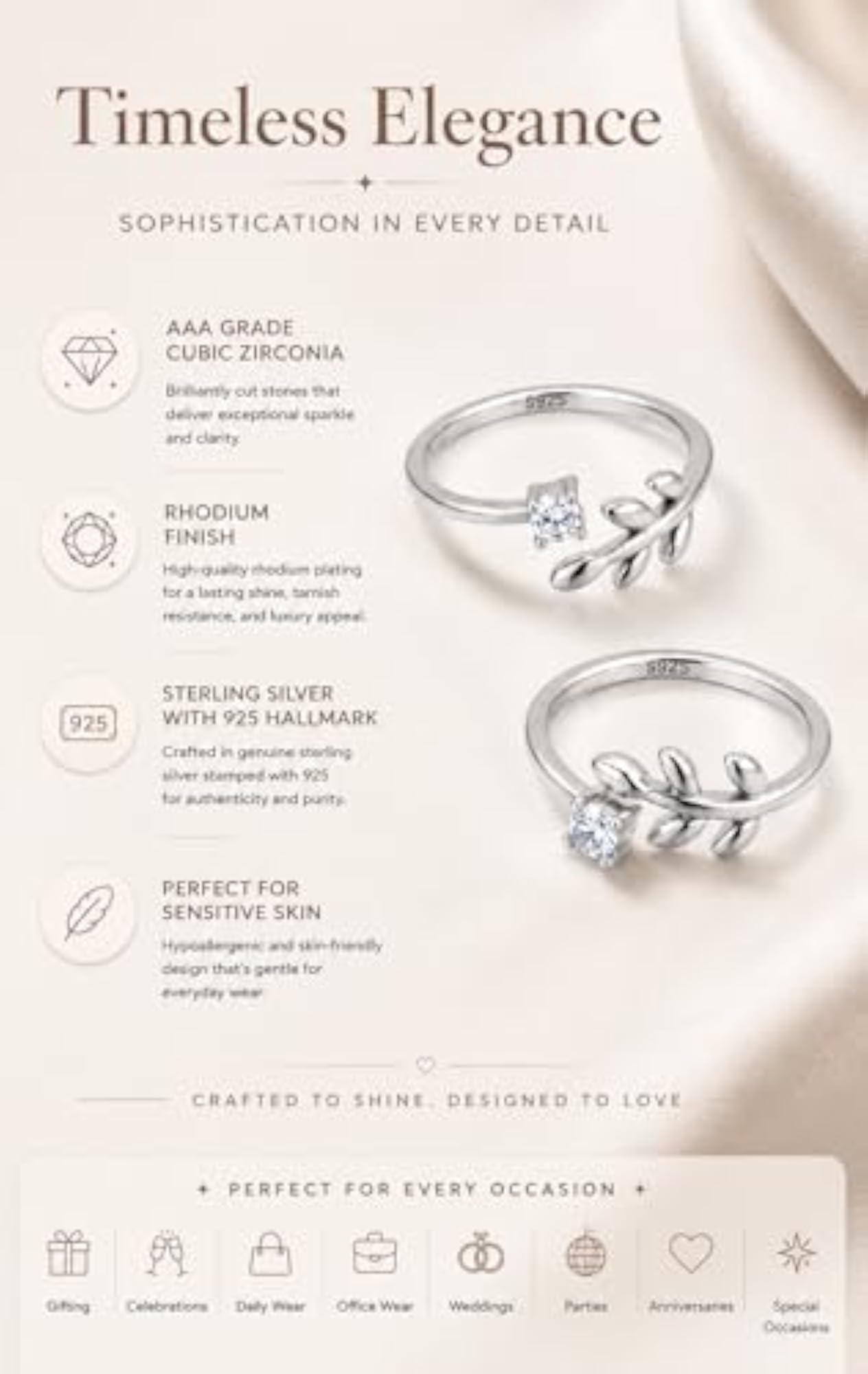 Wraith 925 Silver Studded Solitaire Toe Rings Set