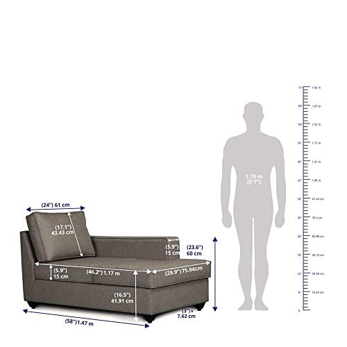 Image of Wakefit Sofa Set | 3 Year Warranty | Sofa 3 Seater, 3 Seater Sofa for Living Room, Wooden Sofa Set, Sofa Set 3 Seater + Right Aligned - Napper(Omega : Grey)