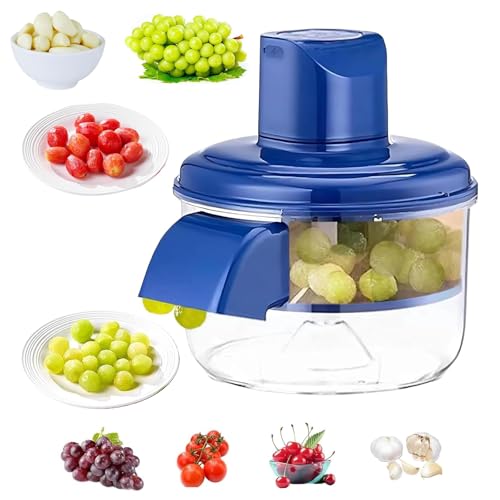 éPlucheur De Raisin - Eplucheur Ail Electrique - Outil Automatique Rechargeable Pour éPlucher Les Petits Fruits, La Pulpe Glisse Automatiquement En Un Clic, Pour Raisins, Ail, Tomate, Cerise (bleu)