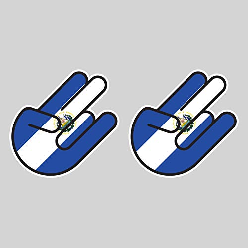 Two Pack Salvadoran Shocker Sticker Die Cut Decal Self Adhesive Vinyl El Salvador SLV SV Made in USA