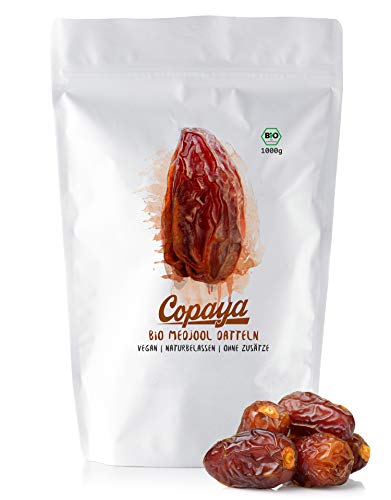 Copaya Bio Medjool Datteln, Saftige Jumbo Medjoul, unbehandelt, Frei von Zusätzen 1000g (1kg) Cover