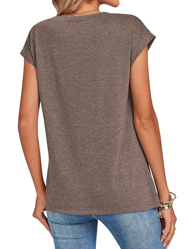 Image of Zeagoo Womens Tops Summer Casual Cap Sleeve Tshirts Shirts Business Dressy Spring Fashion Outfits Trendy Clothes
