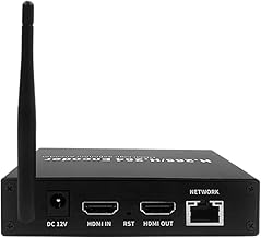 EXVIST H.265 1080P 60FPS WiFi HDMI Video Encoder w/HDMI I/O, Audio I/O, Supports HLS RTMP RTSP SRT UDP, Compatible with ONVIF/Hikvision, for IPTV Live Streaming to YouTube Facebook Vimeo etc.