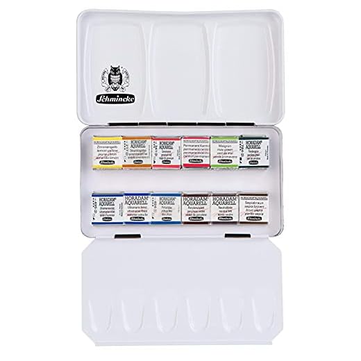 SCHMINCKE C/METAL 12 1/2 GODETS ACUARELA AKADEMIE + Porcelain Palette +1 tocón