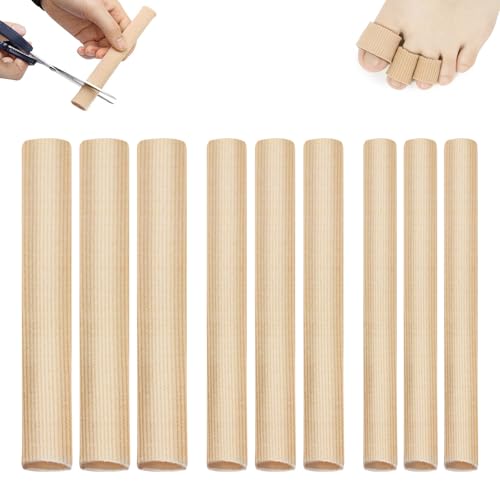 Puasok 9 Stück Zehenschutz Silikon in 3 Größen (S/M/L) 15cm, Schneidbar und Wiederverwendbar Zehenschutz Großer Zeh, Zehenkappen, Zehenschoner, Zehenpolster für Komfort und Schutz