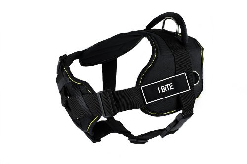 Harnais I Bite Fun Dean & Tyler en noir et jaune avec plastron matelassé