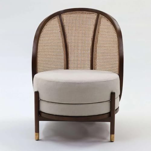 Image of Lakdi The Furniture Co | Modern Cream Fabric Lounge Chair for Living Room & Bedroom, Comfortable Upholstered Armchair | 5 Years Warranty | Free Assembly