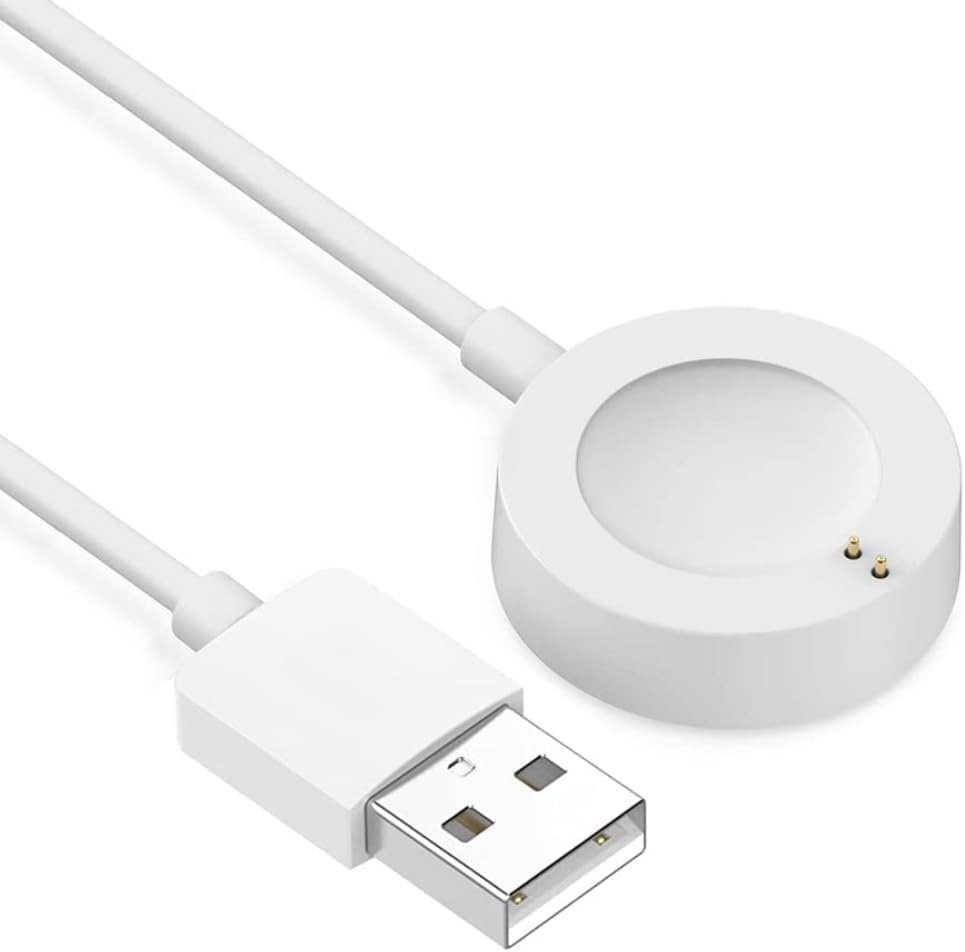 Crysendo Magnetic Charger Compatible with Fossil Gen 6/5/4 Micro USB Charging Cable Cord Dock Adapter Accessories | 1 Meter (White)