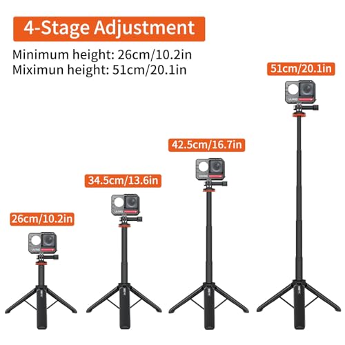 Trípode de vlog VRig TP-08 extensible para grabar trayectos estables con GoPro y Akaso 2