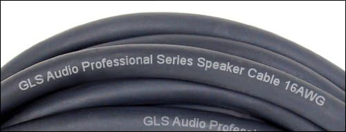 GLS Audio 50 feet Speaker Cable 16AWG Patch Cords 1/4-Inch to 1/4-Inch Professional Speaker Cables 16 Gauge Wire - Black