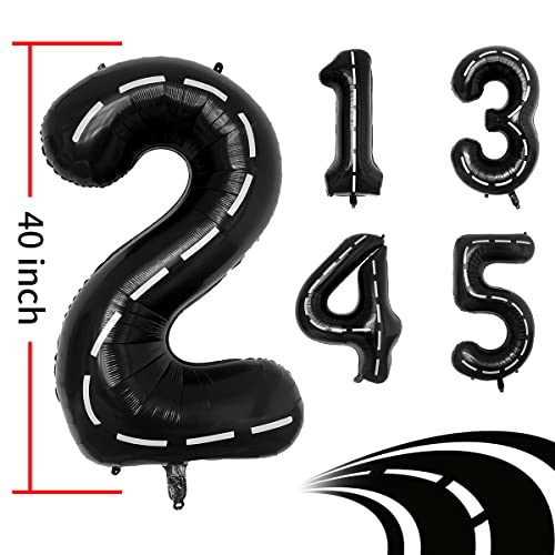 Deapeick 70Pcs Racing Car Theme Vroom Balloons Garland Kit For Kids 2 Birthday Party Blue Yellow Balloons Arch For Boys Girls 3 Birthday Party Black And White Checkered Party Supplies White Globos (2, Arch) #TOP4