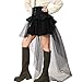 Steampunk Women's Tulle Skirts Waist Belt Gothic Outfits Ruffles Pirate Corset Costumes Black