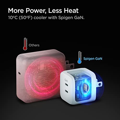 Spigen for USB C Charger, GaN 352 Total 35W 2 Ports GaN III Tech Fast Charger PD 3.0 Charging Block Compatible with iPhone 17, Air Pro Max, Galaxy S25 S24 Series, Z Flip Fold, iPad Pro Air, Pixel 10 image 4