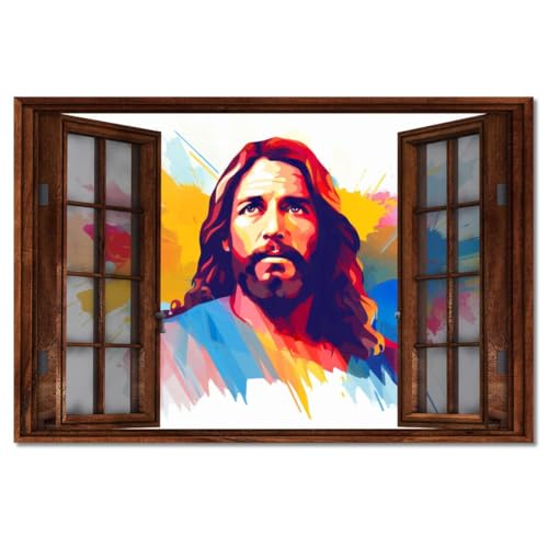 Impression sur toile Jésus 90x60 cm tableau haut de gamme pour décoration murale