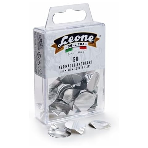 100 Pancoast Aluminium Corner Clips - Leonecolor Hanging Box - Made in Italy Cover