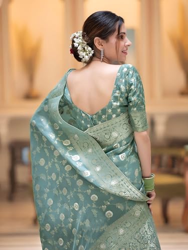 Image of Yashika Women's Pure Kanjivaram Silk Saree Soft Banarasi Style Wedding With Blouse Piece | Saree For Women | New Sari