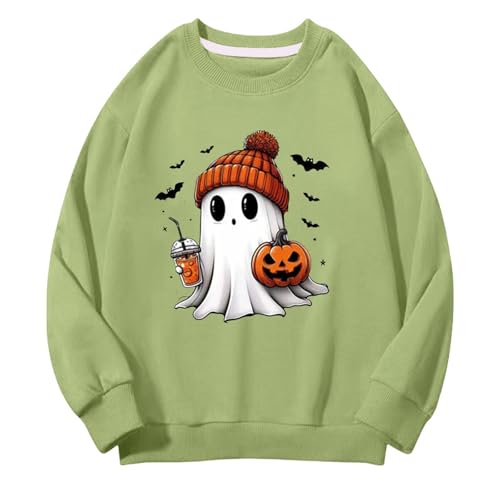 Girls Halloween Sweatshirts Cute Graphic Crew Neck Pullover Tops Clothes Teen Kids Long Sleeve Fall Casual Sweatshirts2