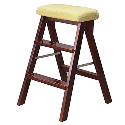 ZLL - Klappstufen Tragbarer Klappleiterhocker Stuhl | 3 Stufentreppenhocker für Erwachsene und Kinder | Leichte Trittleiter | Multifunktions-Trittleiter aus Holz | Gartenwerkzeuge Cover