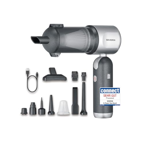 Severin Aspirador de Mano 3 en 1,Potente Aspirador soplador de Aire e inflador, 120 W, 17000Pa, 3 Niveles, 240000rpm, S-Power Duoboost, Antracita, HV 7149